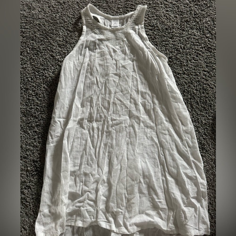 Nordstrom White Sleeveless Dress size L 10/